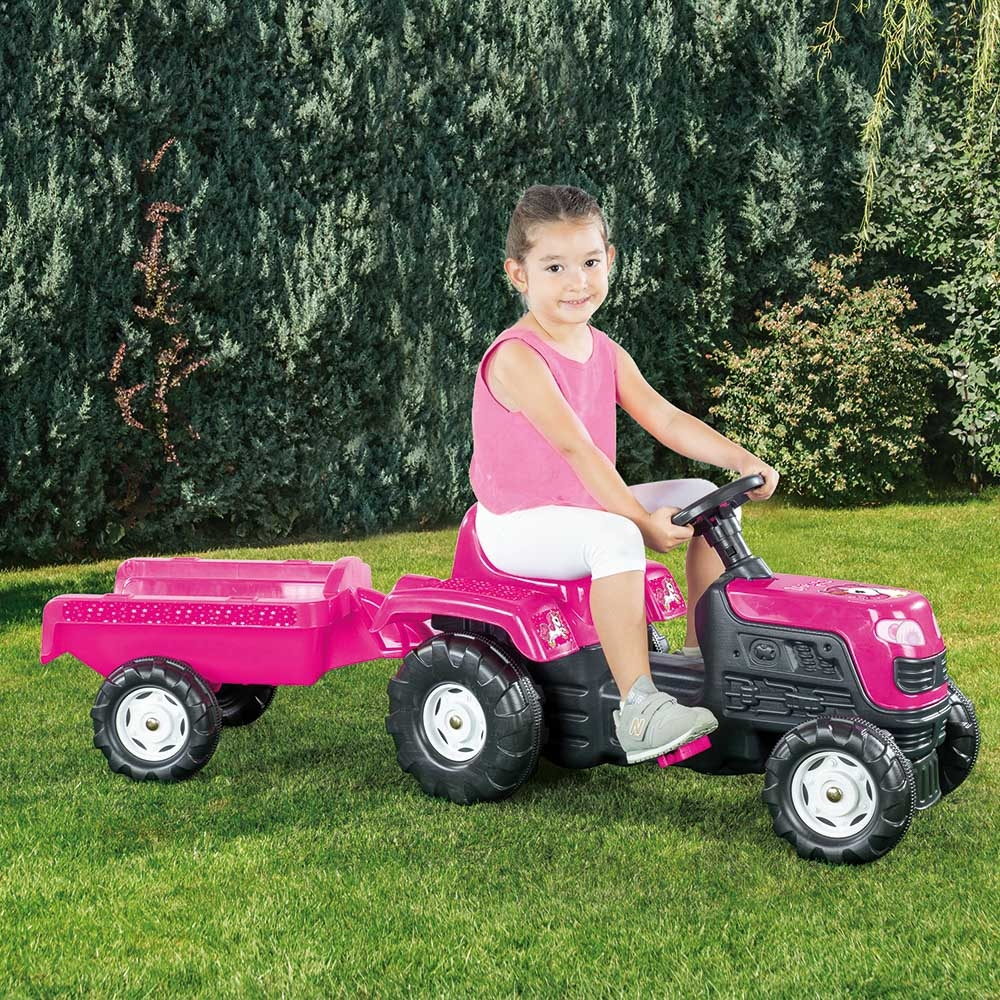 Tractor cu pedale si remorca Unicorn, 52x144x45cm - Dolu [2]