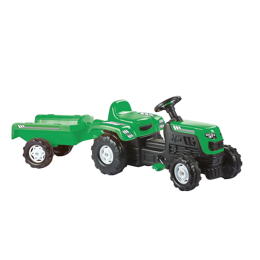 Tractor cu pedale si remorca, Verde, 52x144x45 cm - DOLU [1]