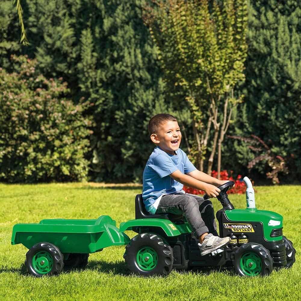 Tractor cu pedale si remorca/verde/53x143x45 - Dolu [4]