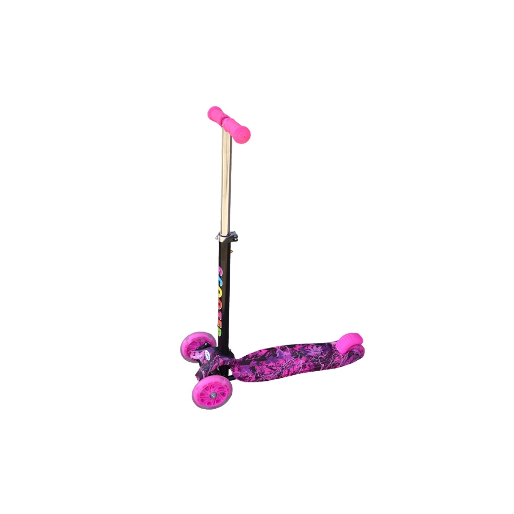 Trotineta cadru metal, 3 roti, leduri, desene, 76 cm [4]