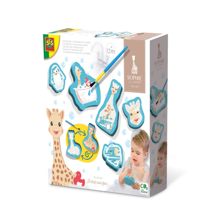  Jucării de baie - Girafa Sophie - Coloreaza cu apa in baie