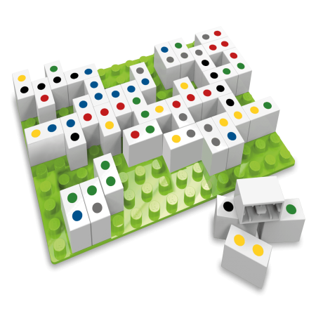 Piese & Extensii (Hubelino) - Joc 2 in 1 Potriveste 4 & Domino curcubeu Hubelino (71 piese)