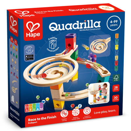 Domino & Marble Run - Jucarie copii Quadrilla - circuit cu bile - Cursa (58 piese)