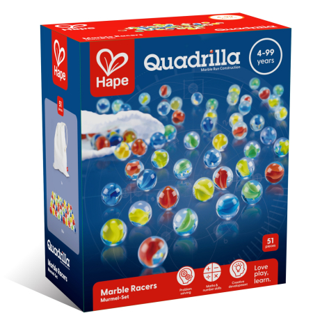 Domino & Marble Run - Jucarie copii Quadrilla - circuit cu bile - Set 50 de bile