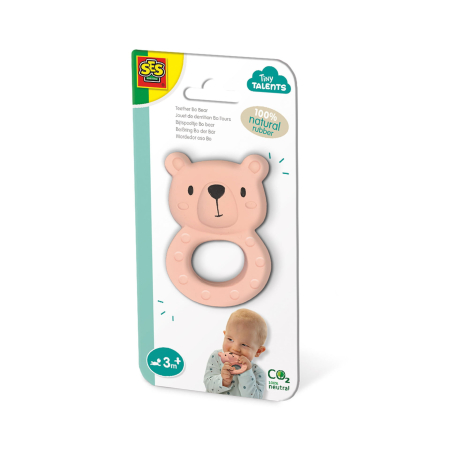 Senzorial & bebeluși - Jucarie dentitie - Ursul Bo din cauciuc  natural 100%