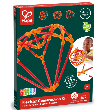 Seturi de construcție (bambus) - Jucarie din bambus Flexistix - Kit creativ (66 piese)