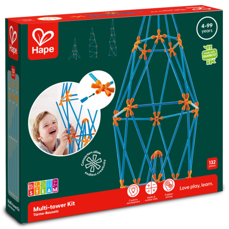 Seturi de construcție (bambus) - Jucarie din bambus Flexistix - Kit cu mai multe turnuri (132 piese)