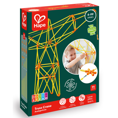 Seturi de construcție (bambus) - Jucarie din bambus Flexistix - Macara pivotanta (94 piese)