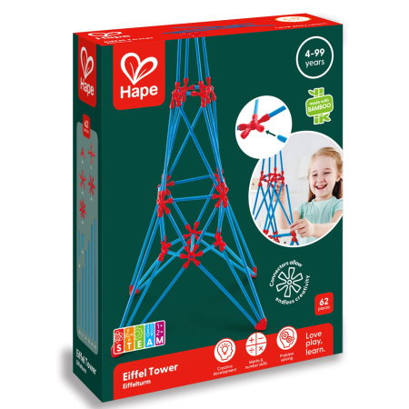Seturi de construcție (bambus) - Jucarie din bambus Flexistix - Turnul Eiffel (62 piese)