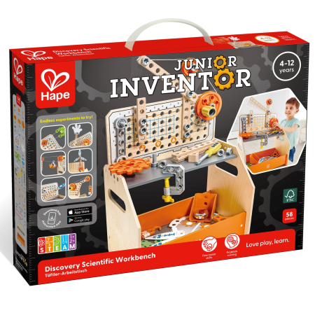 Jocuri de rol & Imitare - Jucarie din lemn - Banc de lucru stiintific (58 piese)