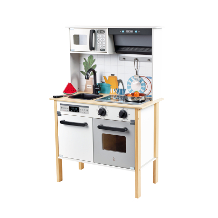 Bucătărie & Mâncare - Jucarie din lemn - Bucatarie pentru copii, inteligenta, moderna