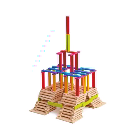 Seturi de construcție - Jucarie din lemn - Caramizi colorate Emma (200 piese)