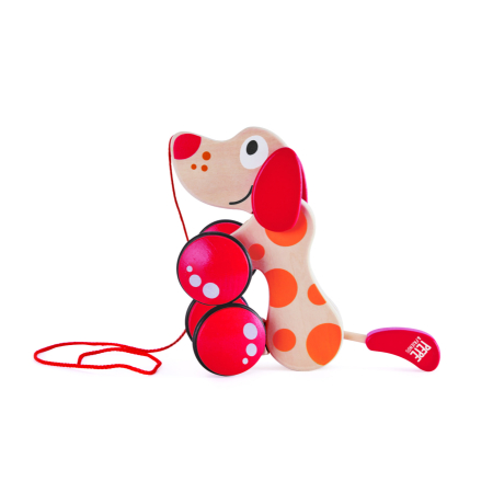 Tragere & Împingere - Jucarie din lemn - Catelul Pepe de tras