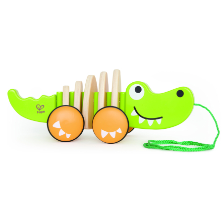 Tragere & Împingere - Jucarie din lemn - Crocodil de tras