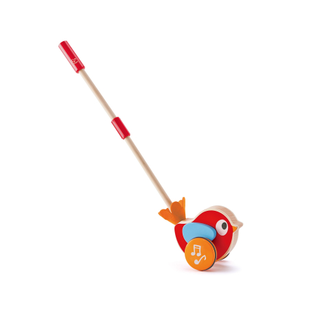 Instrumente muzicale - Jucarie din lemn de impins - Pasarea muzicala Lily