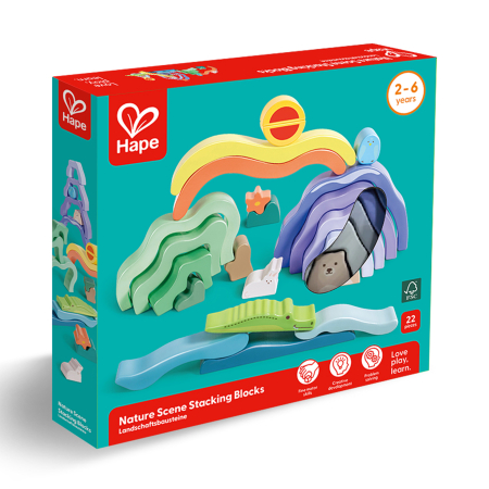 Jocuri & jucării diverse - Jucarie din lemn de stivuit pentru copii - Natura