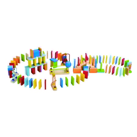 Domino & Marble Run - Jucarie din lemn - Domino dinam (100 piese)
