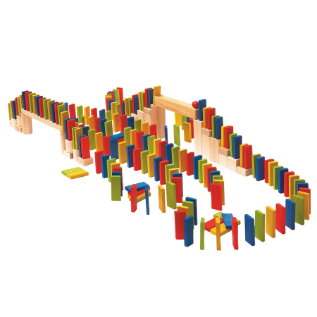  Domino & Jocuri clasice - Jucarie din lemn - Domino raliu (200 piese)