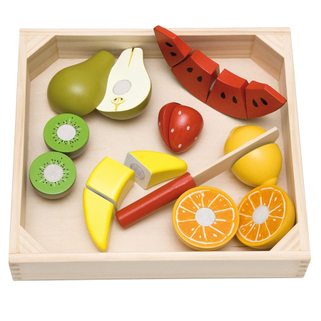 Jucării din lemn diverse - Jucarie din lemn- Fructe de taiat cu tavita