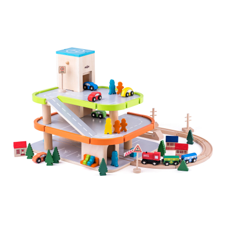 Jucării din lemn diverse - Jucarie din lemn - Garaj pentru masini