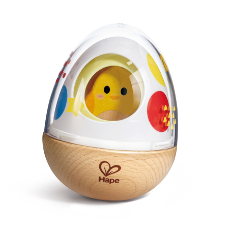 Senzorial & bebeluși - Jucarie din lemn - Hopa Mitica Pui in ou