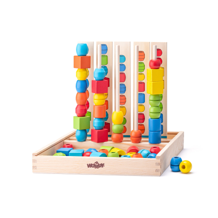 Seturi Creative & DIY - Jucarie din lemn - Joc logic de reprodus cu margele