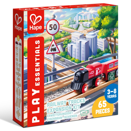 Diverse educative - Jucarie din lemn - Kit de extindere a cailor ferate (65 piese)