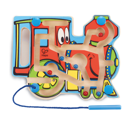 Lemn educativ - Jucarie din lemn - Labirint magnetic locomotiva