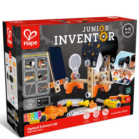 Știință & Mecanică - Jucarie din lemn - Laborator de stiinta optica (53 piese)