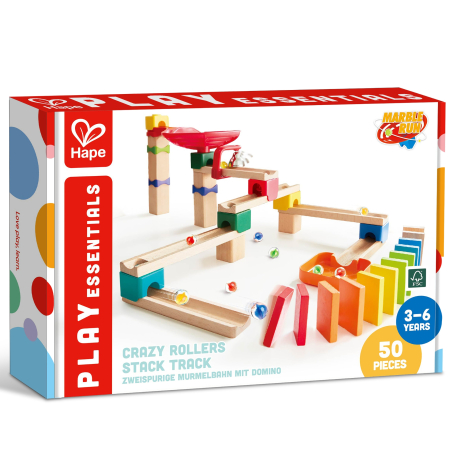 Marble Run (lemn) - Jucarie din lemn - Marble Run Crazy Rollers (50 piese)