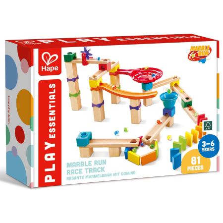 Marble Run (lemn) - Jucarie din lemn - Marble Run Race Track (81 piese)