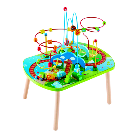 Trenuri & căi ferate - Jucarie din lemn - Masa cu cale ferata, aventura in Jungla