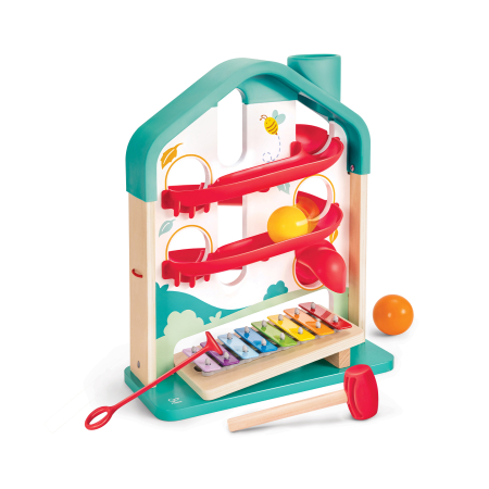 Instrumente muzicale - Jucarie din lemn pentru copii - Circuit muzical cu bile