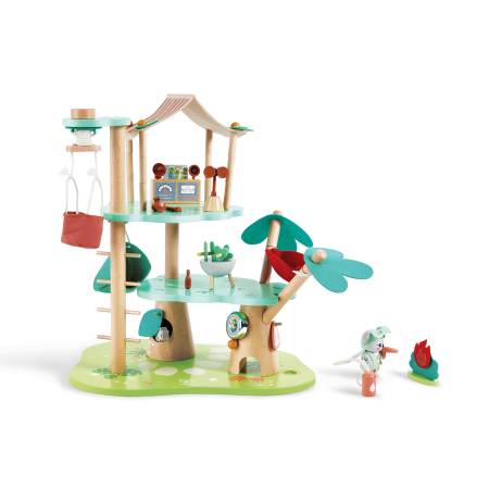 Diverse educative - Jucarie din lemn - Sediul padurarului (21 piese)