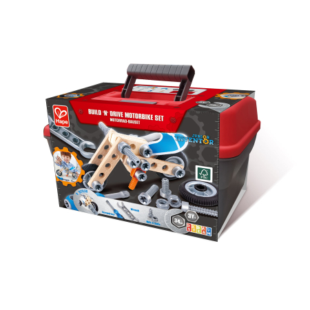 Construcții & Seturi din lemn - Jucarie din lemn - Set de constructie motociclete (34 piese)