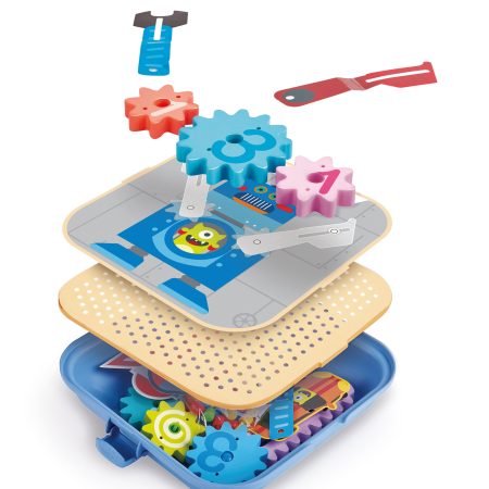 Seturi de construcție - Jucarie din lemn - Set de joaca roti zimtate