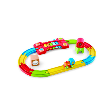 Trenuri & căi ferate - Jucarie din lemn - Sina de tren senzoriala (14 piese)