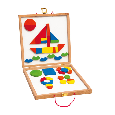 Lemn educativ - Jucarie din lemn - Tabla magnetica cu forme geometrice