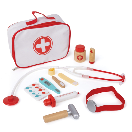 Diverse educative - Jucarie - Set doctor, valiza alba (11 piese)