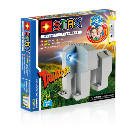 Construcții cu lumini (STAX) - Jucarie - Seturi de constructie cu lumini si sunete Stax - Elefant