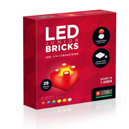 STAX – Seturi de bază - Jucarie - Seturi de constructie cu lumini Stax - Junior (28 piese)