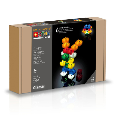 STAX – Seturi de bază - Jucarie - Seturi de constructie cu lumini Stax - Light junior (24 piese)