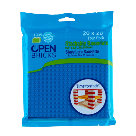 Plăci & Piese compatibile - Jucarie - Seturi de constructie - Placi albastre 20x20 (4 buc)