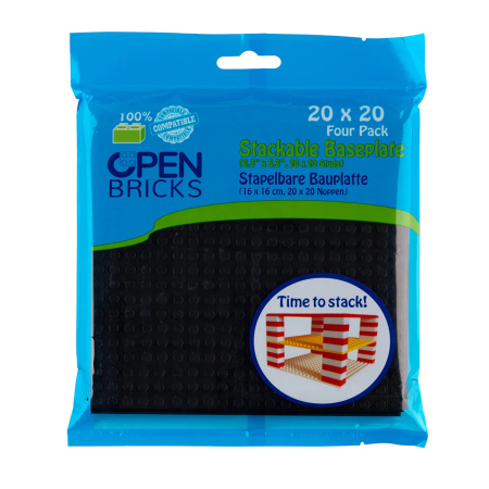 Plăci & Piese compatibile - Jucarie - Seturi de constructie - Placi negre 20x20 (4 buc)