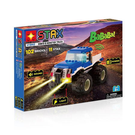 STAX – Vehicule & Tematice - Jucarie Stax Monster truck + Set constructie cu lumini si sunete