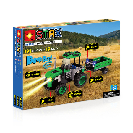 STAX – Vehicule & Tematice - Jucarie Stax - Set constructie cu lumini si sunete - Tractor