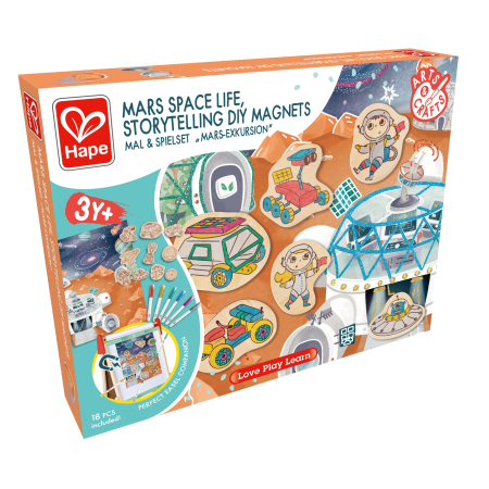 Arta & Șevalete - Kit de creat magneti pentru copii cu tematica Spatiu - 17 piese