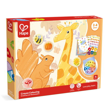 Seturi Creative & DIY - Kit desene cu creioane cerate pentru copii - 18 piese