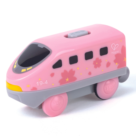 Trenuri & căi ferate - Locomotiva roz de jucarie cu baterii pentru copii