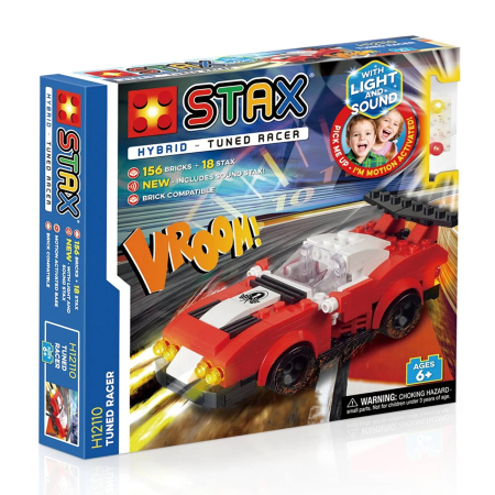 STAX – Vehicule & Tematice - Masina de jucarie Stax + set constructie tip lego cu sunete si lumini